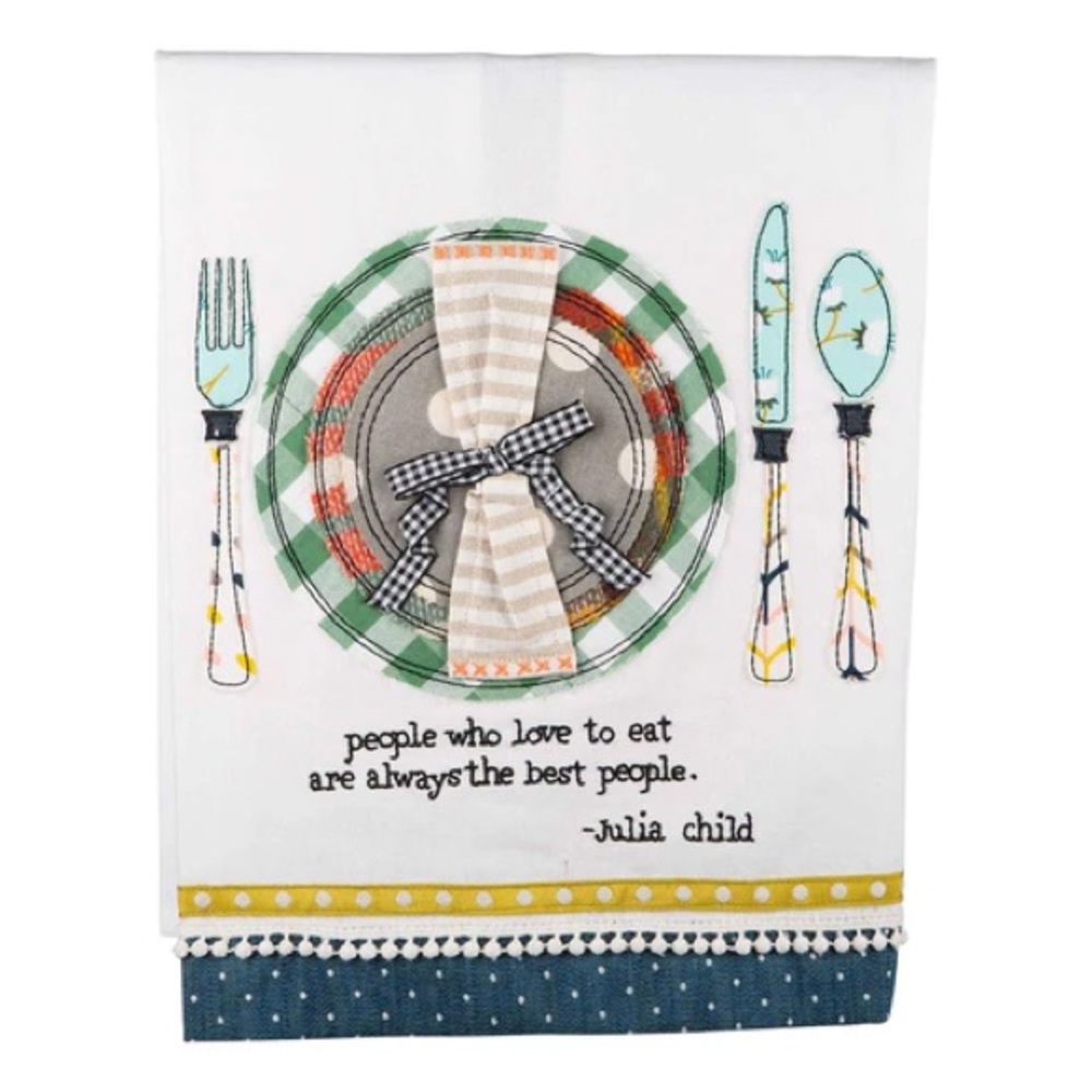 People Who Love to Eat Embroidered Kitchen Towel